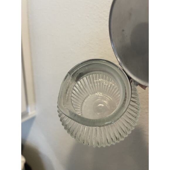 Chase Brass & Copper Co art deco glass & Chrome 4” Jubilee Syrup Pitcher Rare - Picture 7 of 10